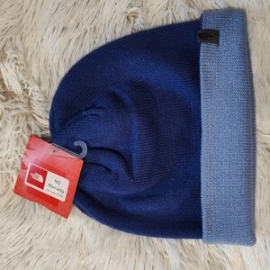 NWT The North Face Anygrade Beanie Tech Blue Reversible Unisex Snow Sport Winter
